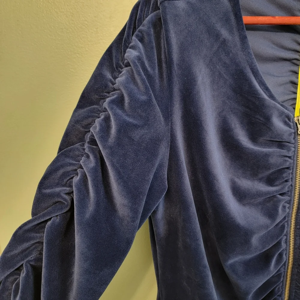 Susan Lucci Designer Athletic Navy Ruched Velvet Womens‎ Size XL Workout